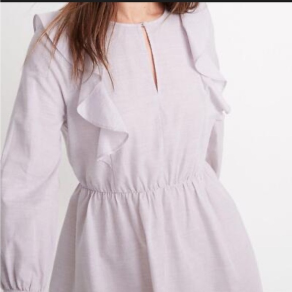 Madewell Soft Cotton Lavender Ruffle Dress Size 2 - Picture 2 of 7